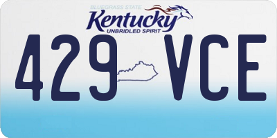 KY license plate 429VCE
