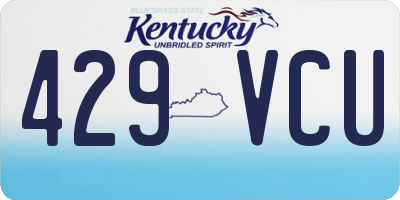 KY license plate 429VCU