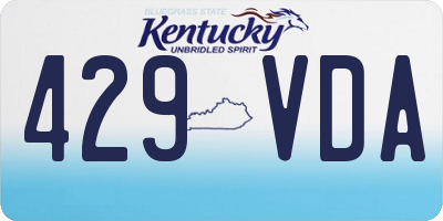 KY license plate 429VDA