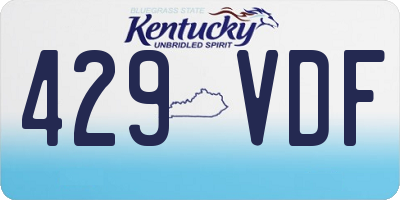 KY license plate 429VDF