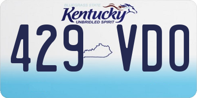 KY license plate 429VDO