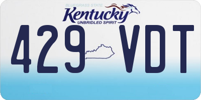 KY license plate 429VDT