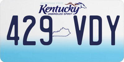 KY license plate 429VDY