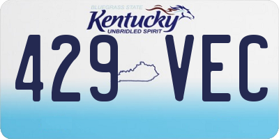 KY license plate 429VEC
