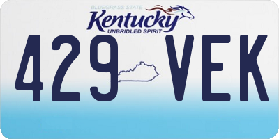 KY license plate 429VEK