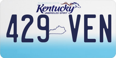 KY license plate 429VEN