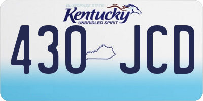 KY license plate 430JCD