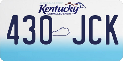 KY license plate 430JCK