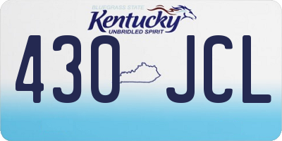 KY license plate 430JCL