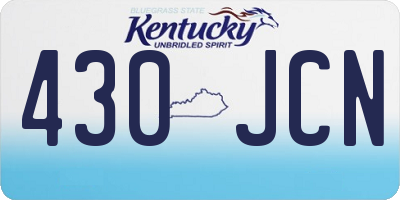 KY license plate 430JCN