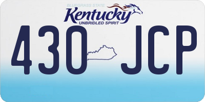 KY license plate 430JCP