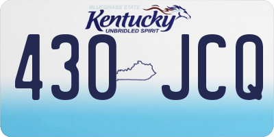 KY license plate 430JCQ