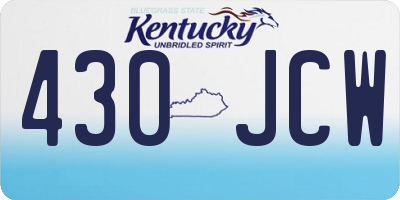 KY license plate 430JCW