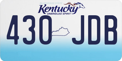 KY license plate 430JDB