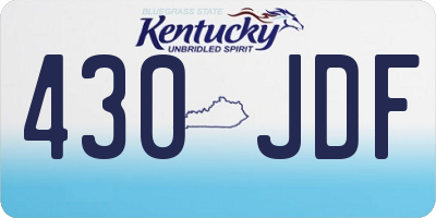 KY license plate 430JDF