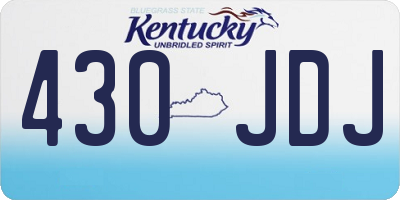 KY license plate 430JDJ