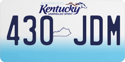 KY license plate 430JDM
