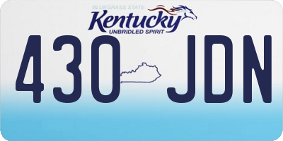 KY license plate 430JDN