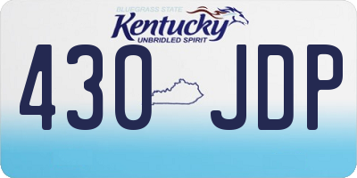 KY license plate 430JDP