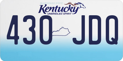 KY license plate 430JDQ