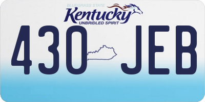KY license plate 430JEB