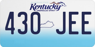 KY license plate 430JEE