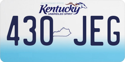 KY license plate 430JEG