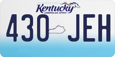 KY license plate 430JEH