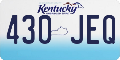 KY license plate 430JEQ