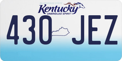 KY license plate 430JEZ