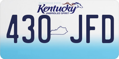 KY license plate 430JFD