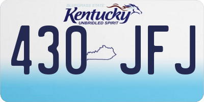 KY license plate 430JFJ