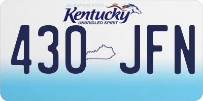 KY license plate 430JFN