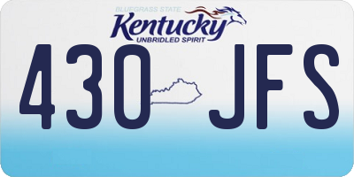 KY license plate 430JFS