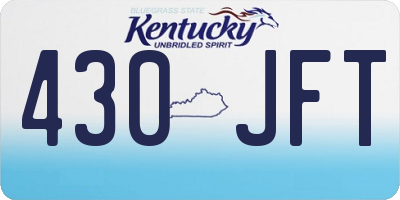 KY license plate 430JFT