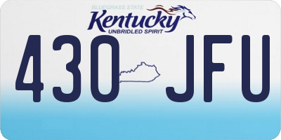 KY license plate 430JFU