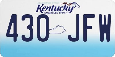 KY license plate 430JFW