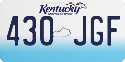 KY license plate 430JGF