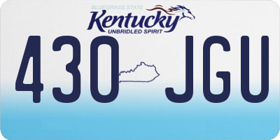 KY license plate 430JGU