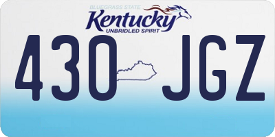 KY license plate 430JGZ