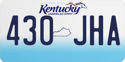 KY license plate 430JHA