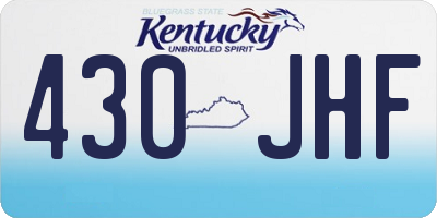 KY license plate 430JHF