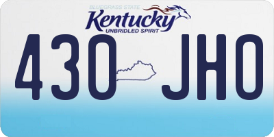 KY license plate 430JHO
