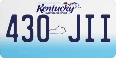 KY license plate 430JII