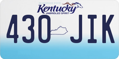KY license plate 430JIK
