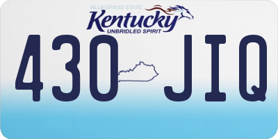 KY license plate 430JIQ