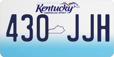 KY license plate 430JJH