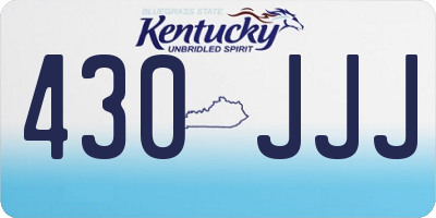 KY license plate 430JJJ
