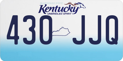 KY license plate 430JJQ