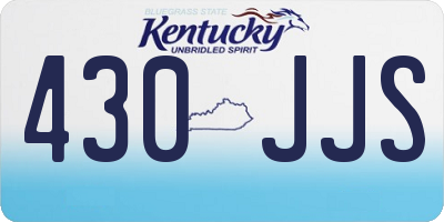 KY license plate 430JJS